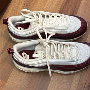 Nike Cream and Burgundy Sneakers